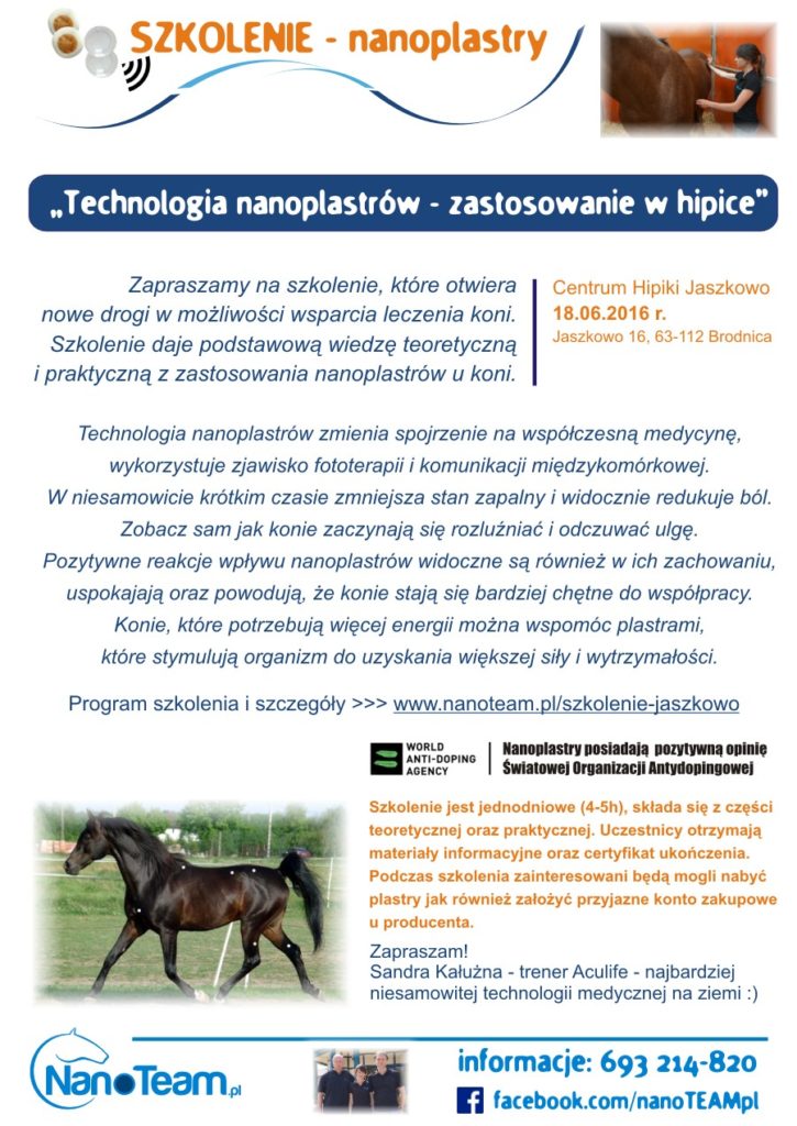 szkolenie nanoplastry lifewave konie